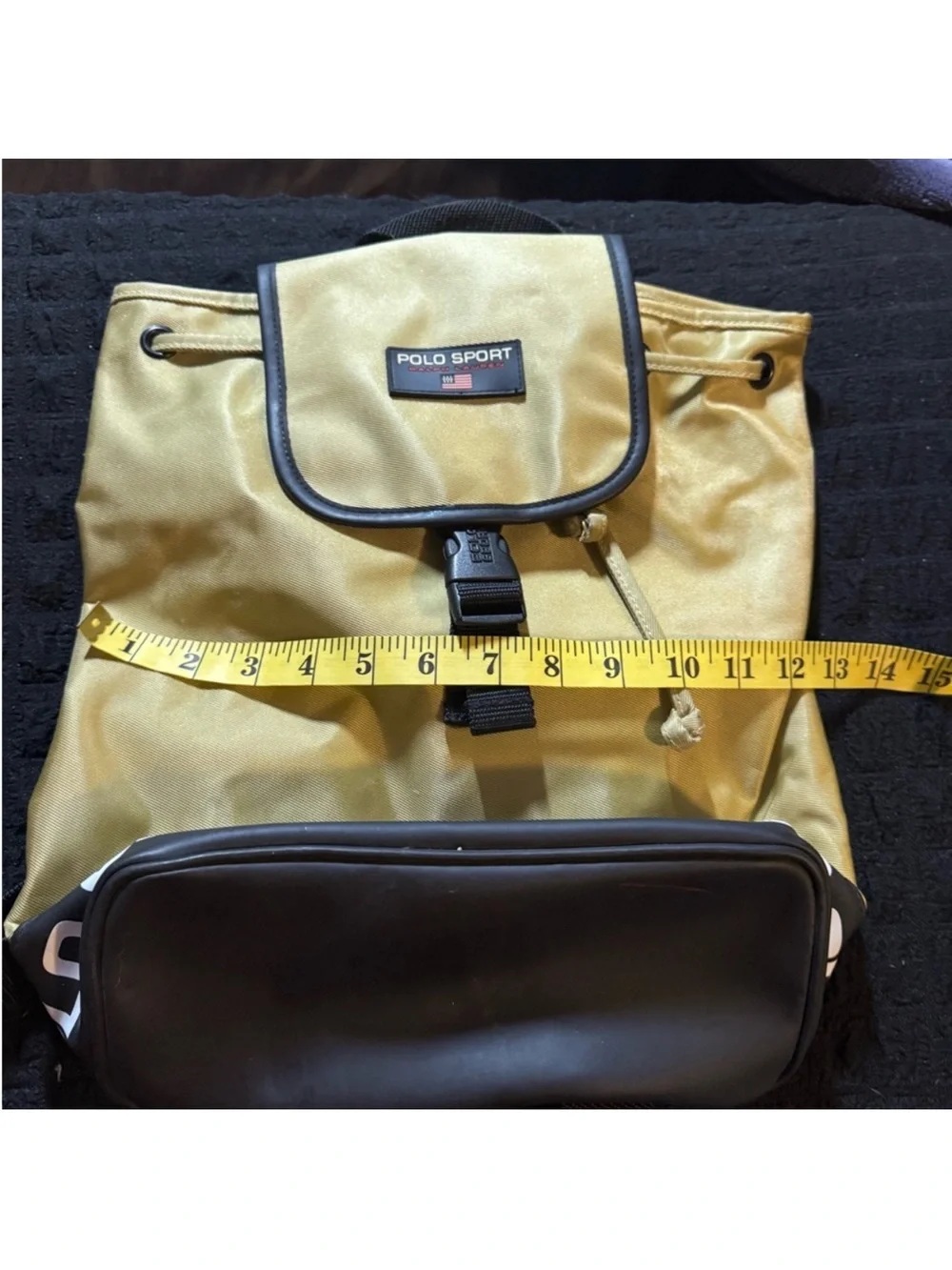 Polo by Ralph Lauren Polo Sport Gold and Black Nylon Backpack